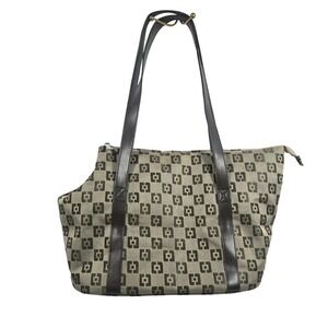 Pack n Paws Geometric Jacquard Pet Carrier Tote Bag Tan Brown Small Dog Cat